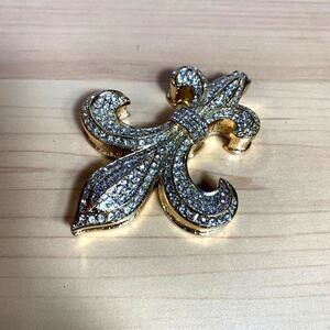 Crystal Fleur De Lis Fashion Jewelry Boxes Metal Jewelry Case Trinket Box